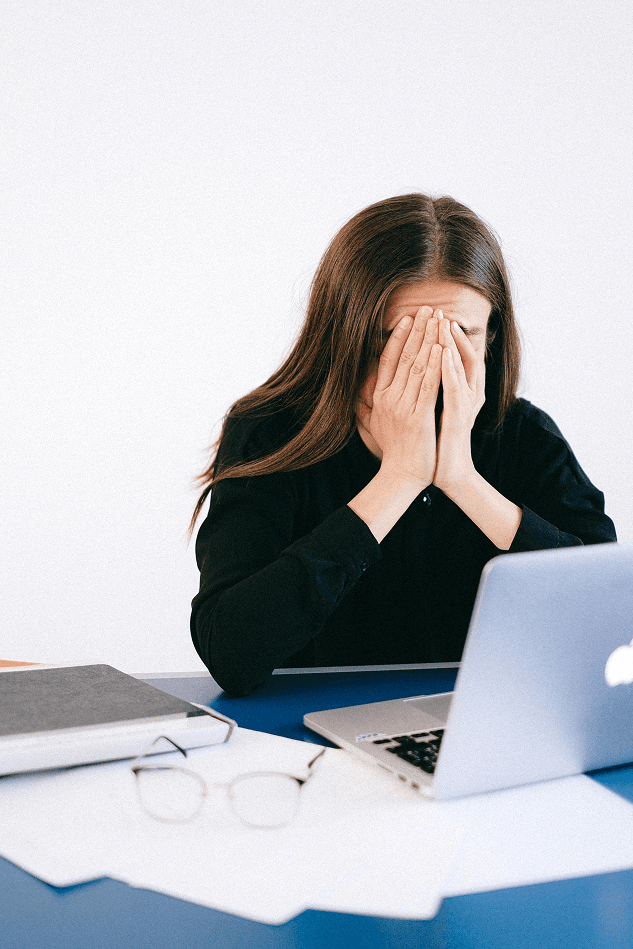 Woman at desk supporting mental well-being