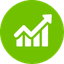 Growth chart icon signifying client progress