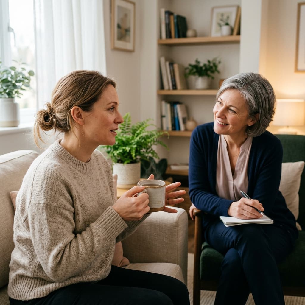 Client in a mental health therapy session